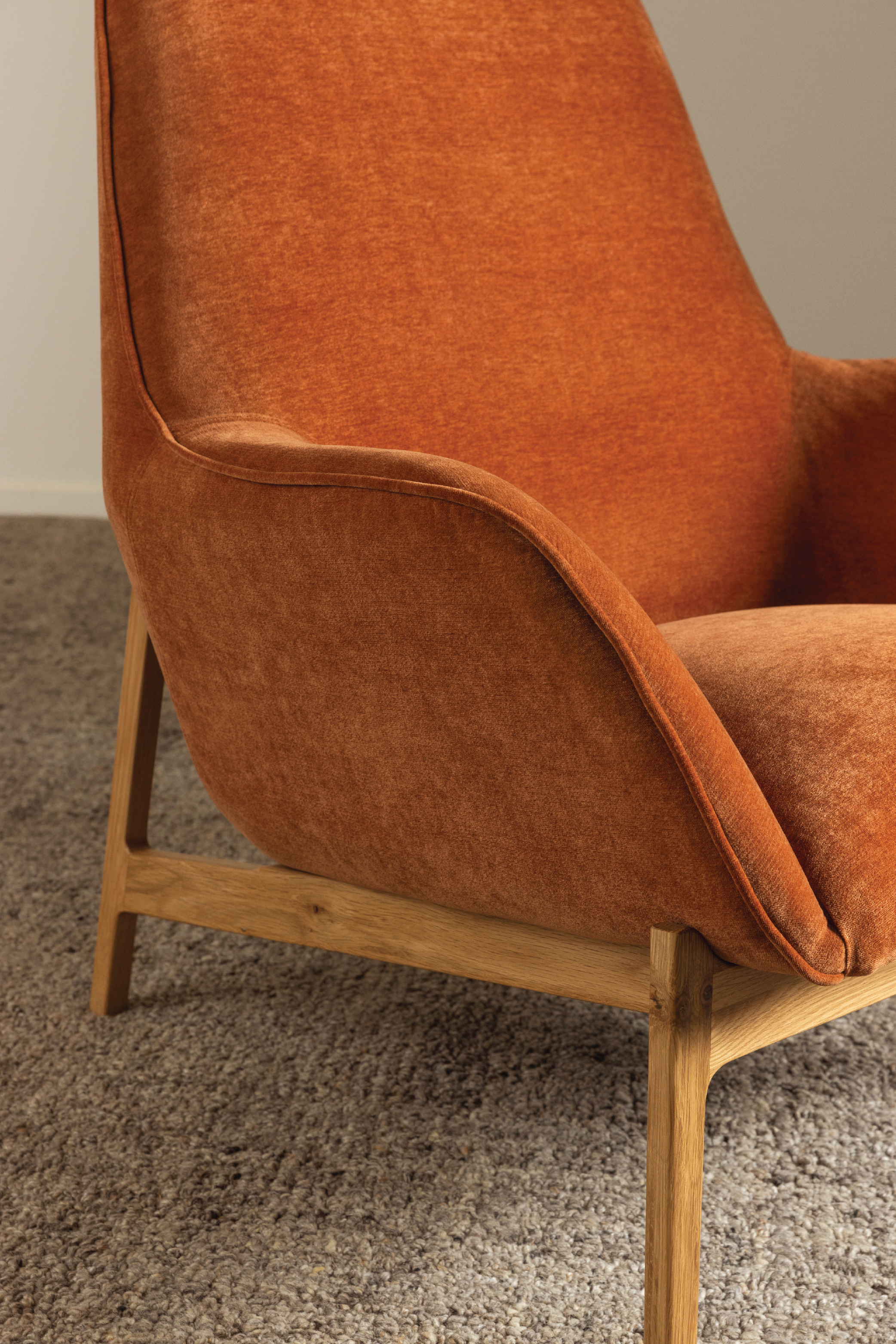 Arna High Back Arm Chair - Rust