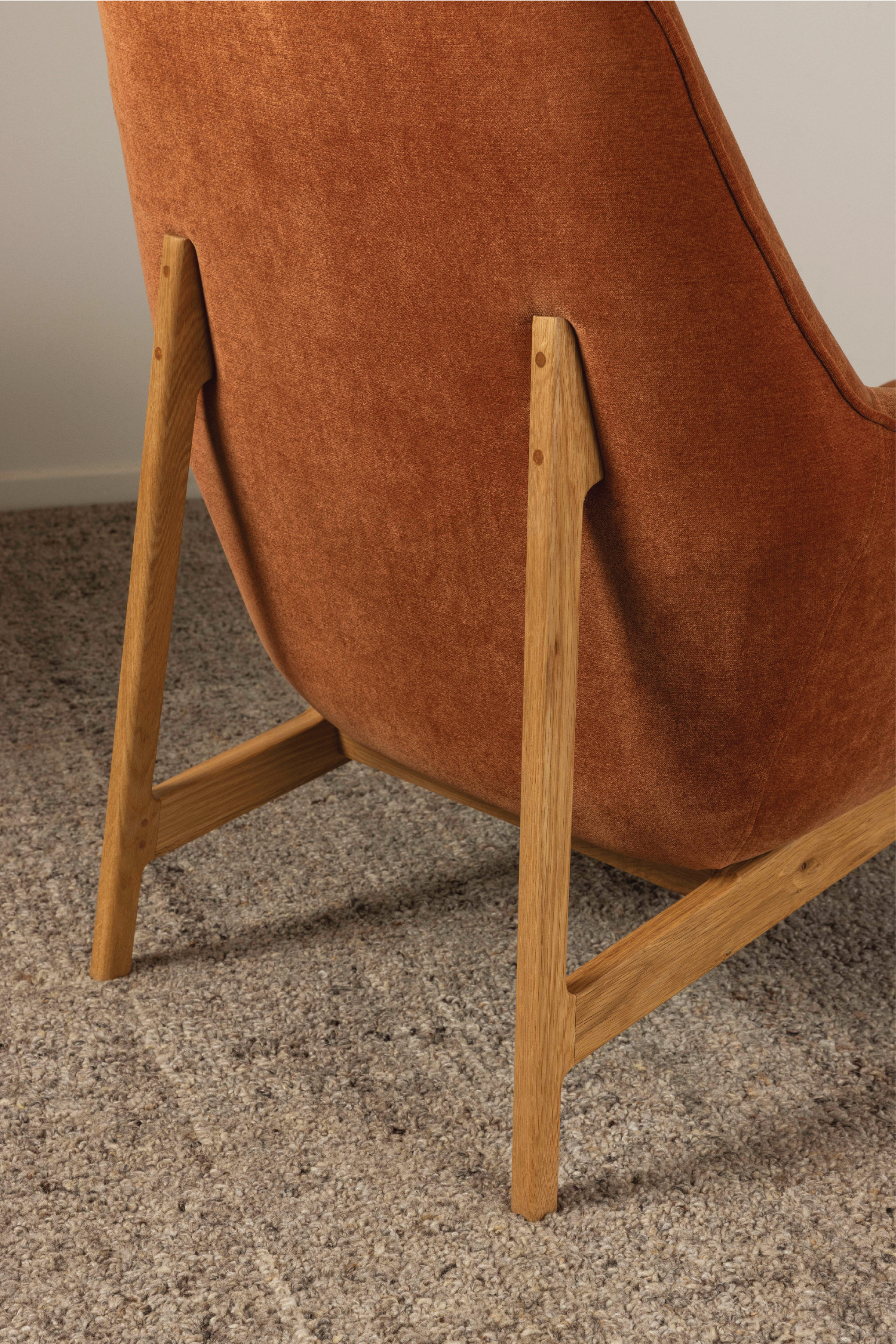 Arna High Back Arm Chair - Rust