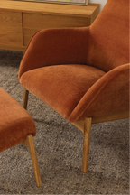 Arna High Back Arm Chair - Rust