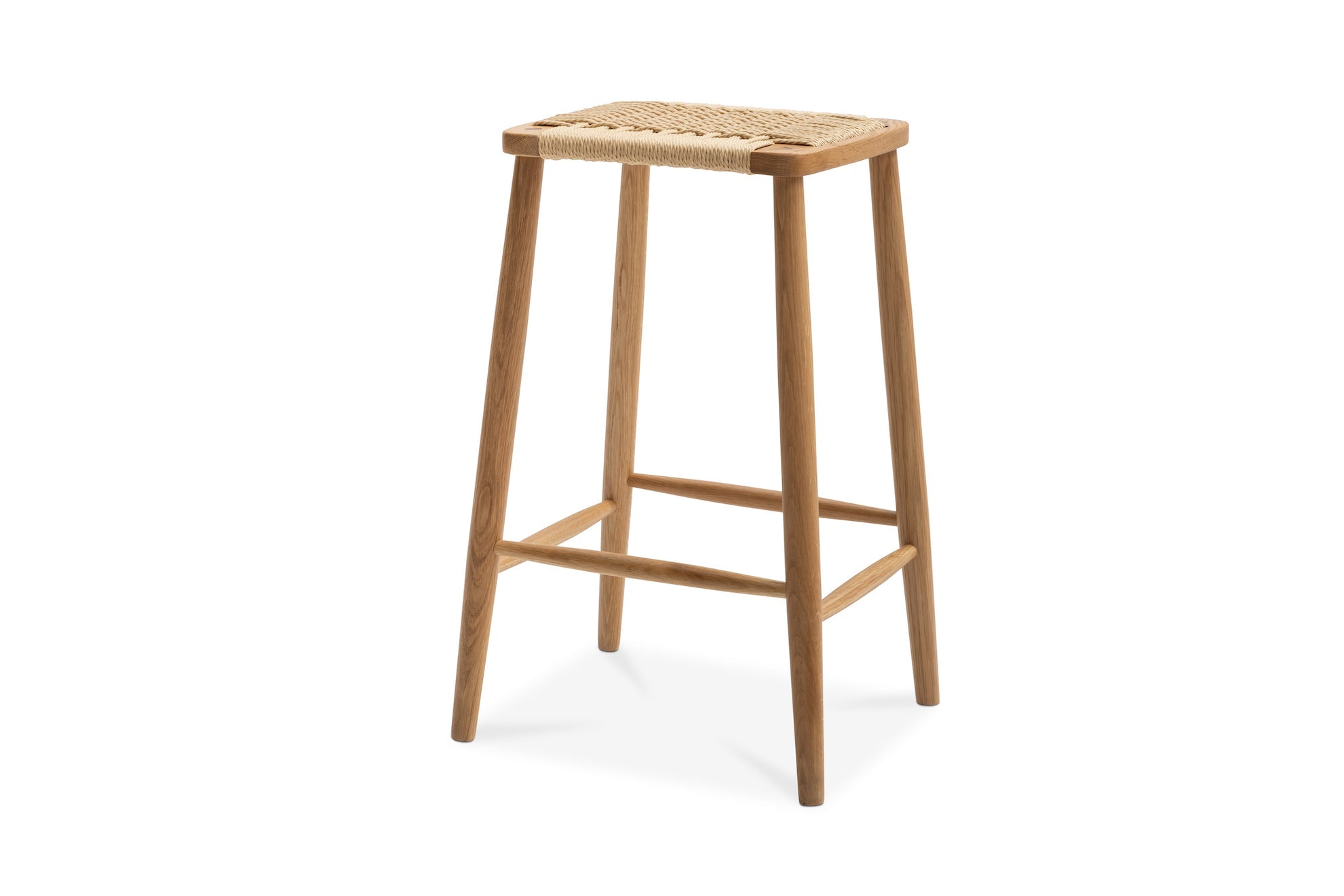 Forest Oak & Paper Cord Counter Stool