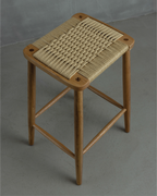 Forest Oak & Paper Cord Counter Stool