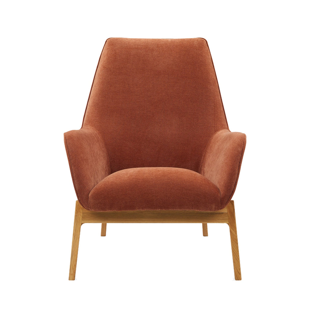 Arna High Back Arm Chair - Rust