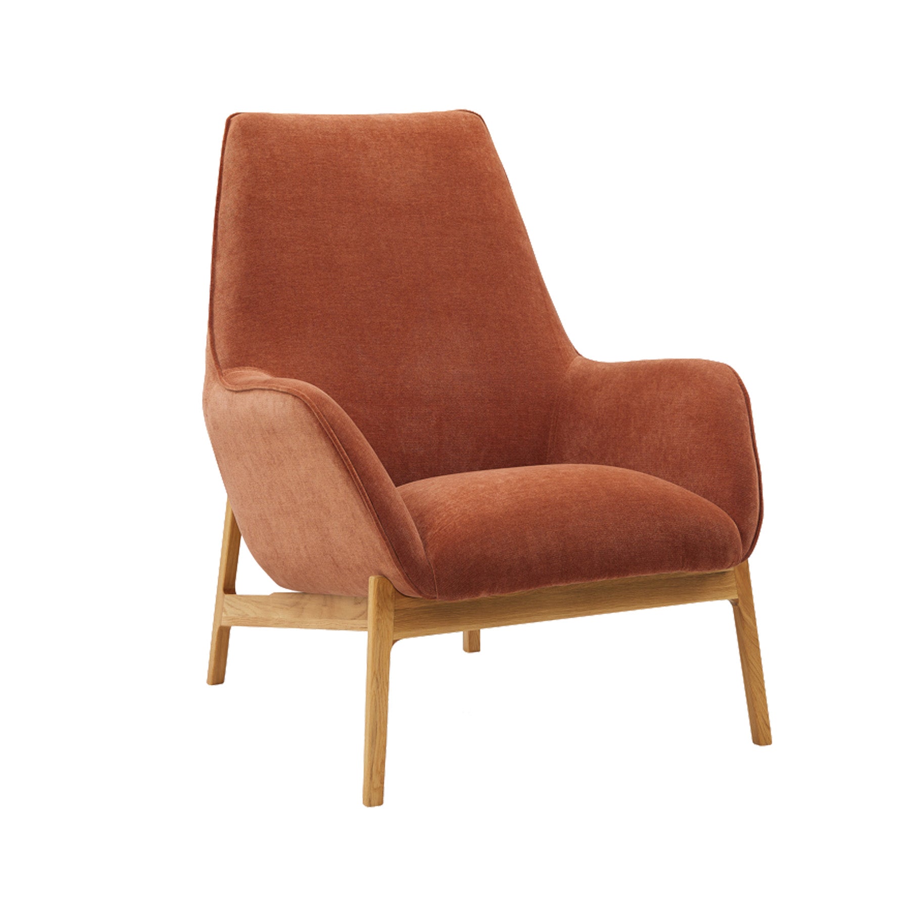 Arna High Back Arm Chair - Rust