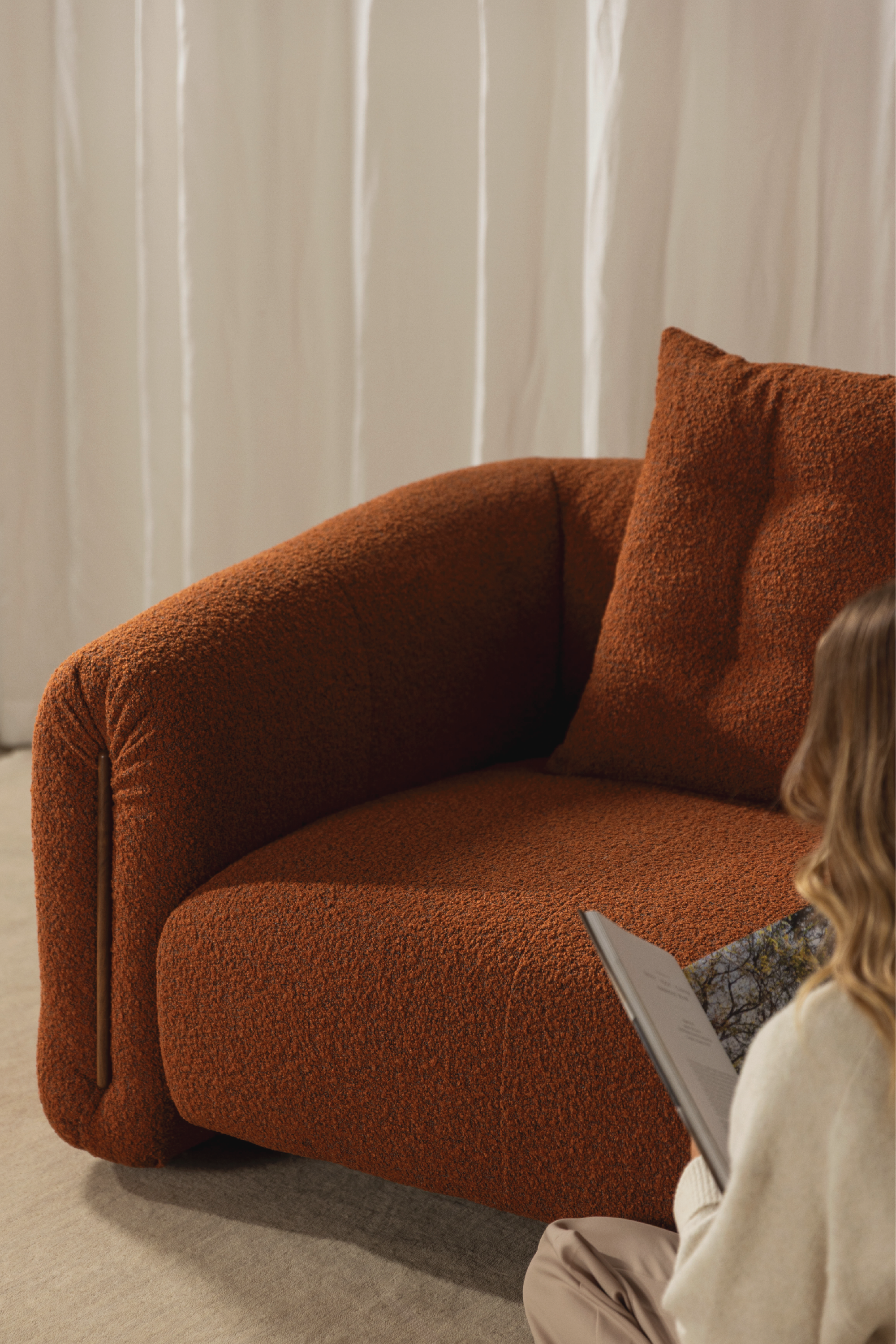 Kurva Sofa 3 Seat - Burnt Orange