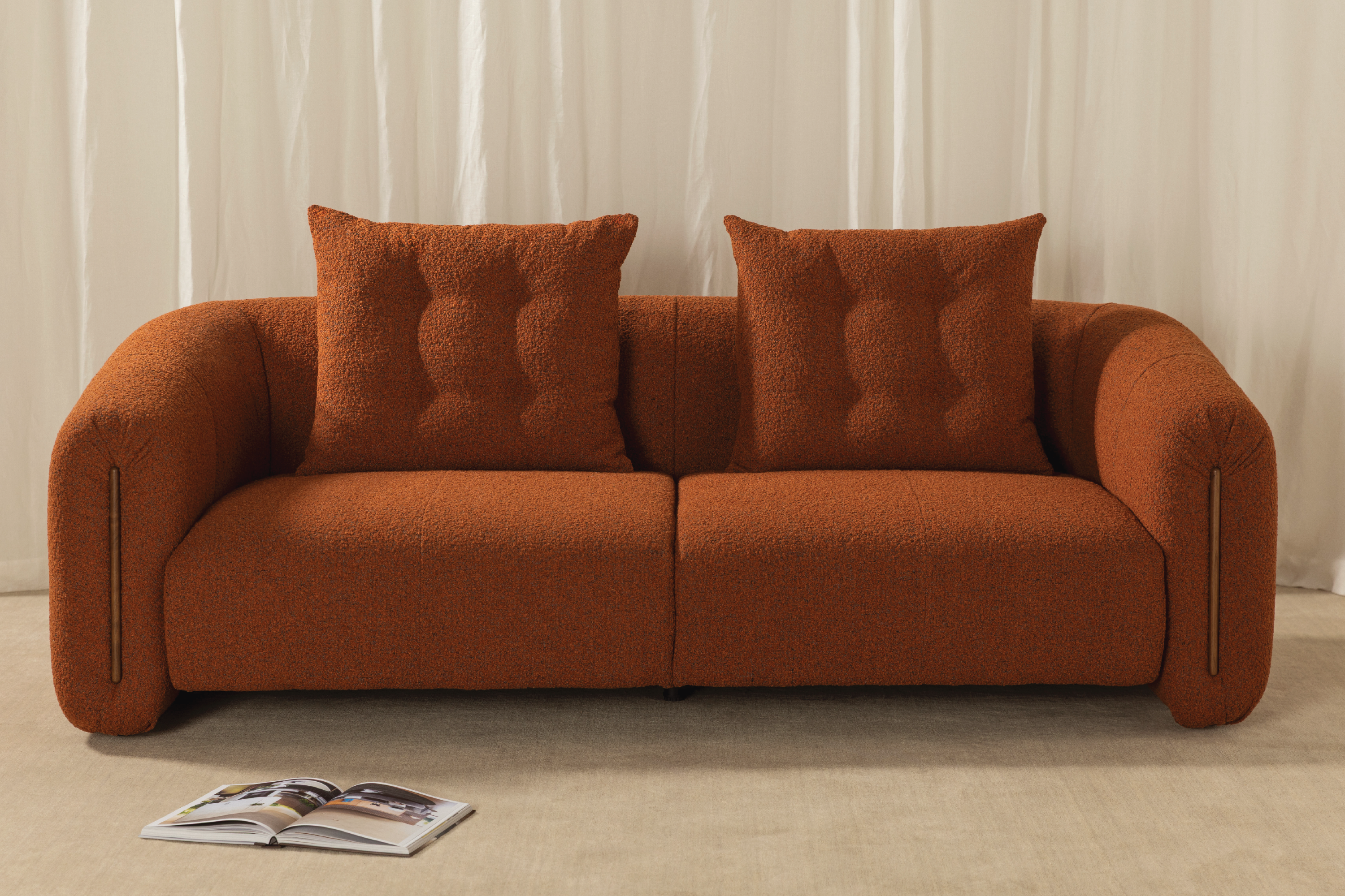 Kurva Sofa 3 Seat - Burnt Orange