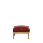 Den Footstool (Oak Frame/Red Leather)
