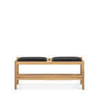 Forest Oak Bench - Black Leather